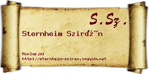 Sternheim Szirén névjegykártya